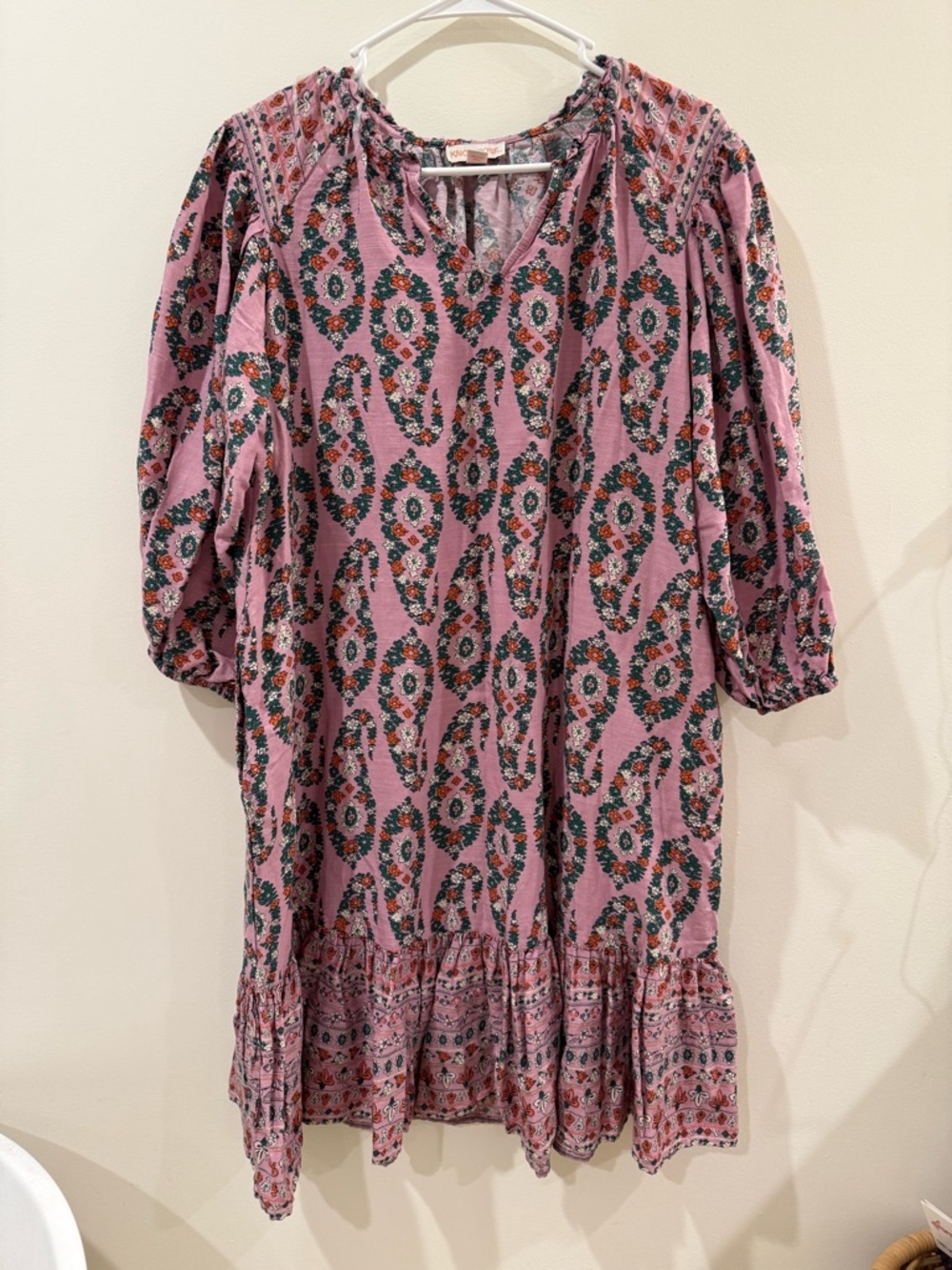 Knox Rose Pink Paisley Floral Midi Dress